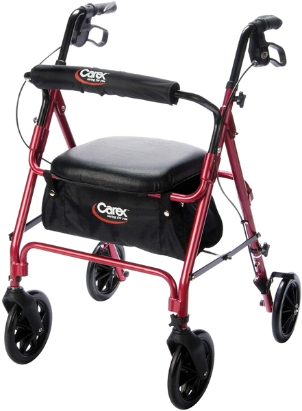  Carex Rollator Walker with Seat- Black