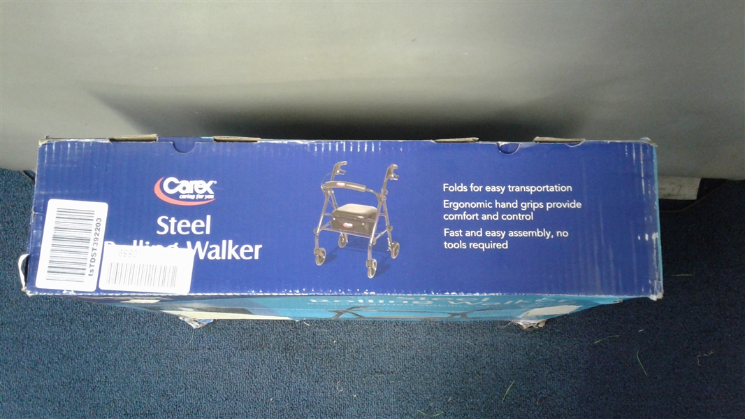  Carex Rollator Walker with Seat- Black