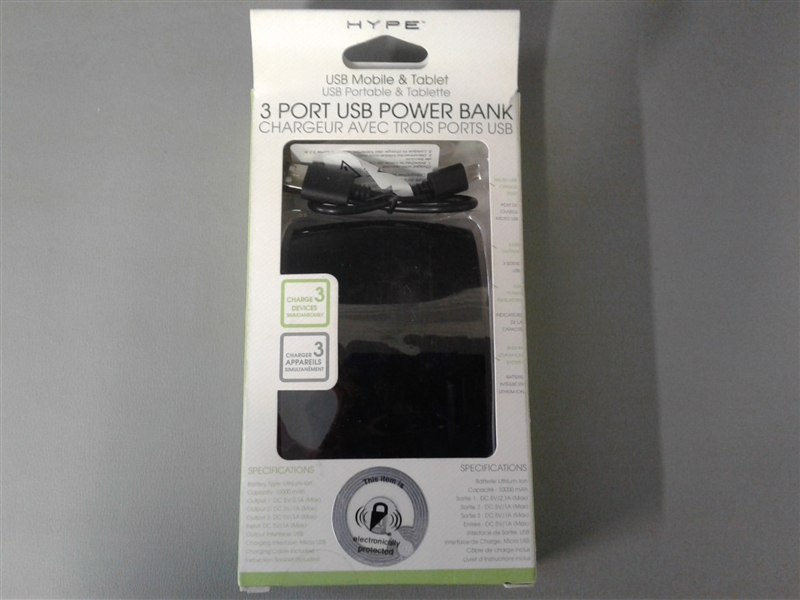 Hype 3 Port USB Deluxe Power Bank