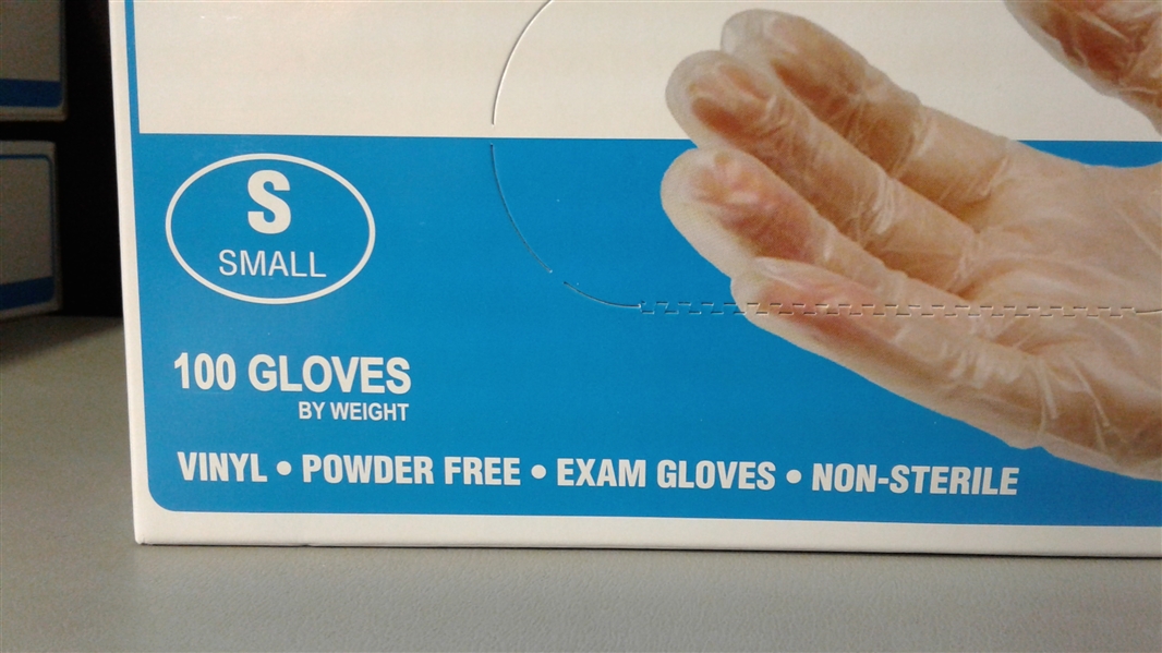 AMMEX Medical Clear Vinyl Gloves, Box of 100- 2 boxes Size Small