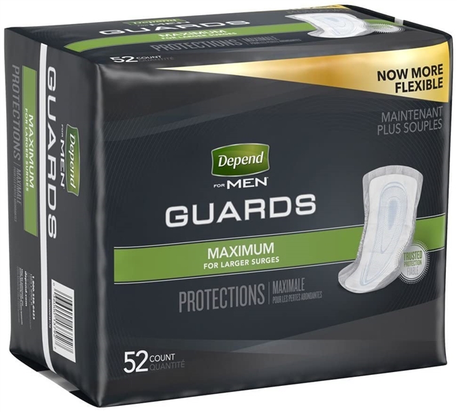 Depend Men Guards Maximum Absorbency - 52 ct