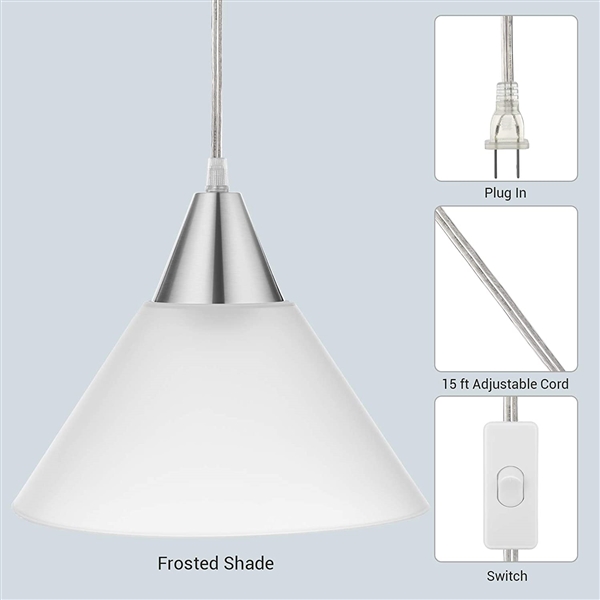 2 Pack Plug In Pendant Lights