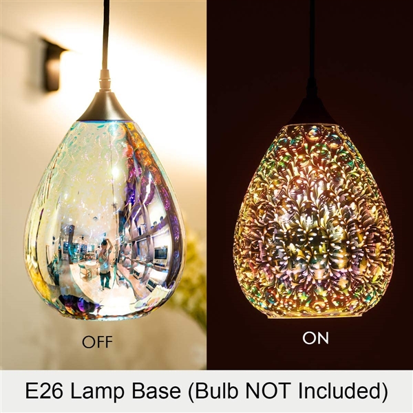 3D Reflection Glass Hanging Pendant Ceiling Light 2 Pack