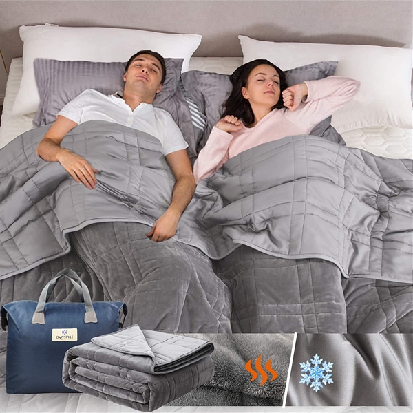  Double-Sided Weighted Blanket King Size 30lbs(88''x104'', All Season Use)