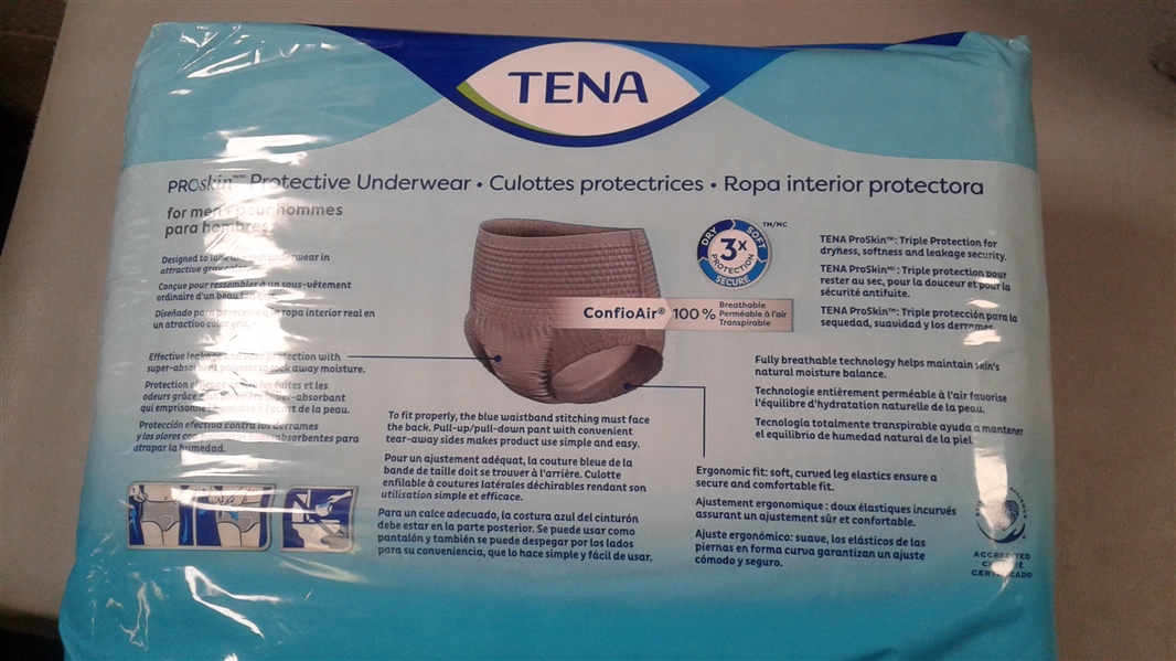 TENA Disposable Underwear Male Medium, Maximum, 37 Ct