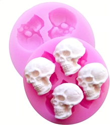  HengKe 2 Pcs 3D Skull Silicone Chocolate Candy Molds