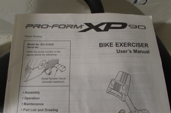 PRO FORM XP 90 RECUMBENT BIKE