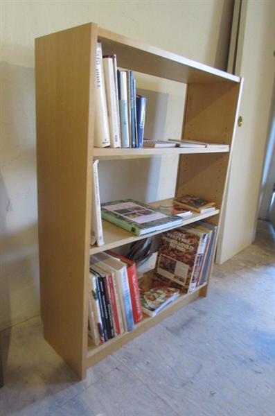 SMALL BOOKSHELF & COOKBOOK COLLECTION