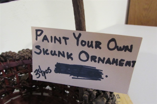 PAINT YOUR OWN SKUNK ORNAMENT