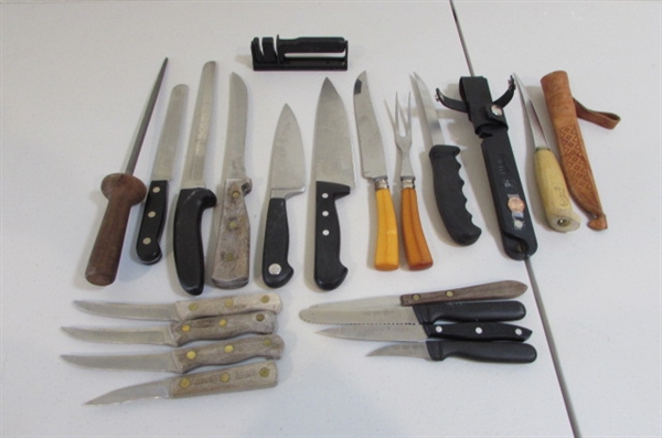 RAPALA & ALCAS FISHING KNIVES PLUS VARIOUS KITCHEN KNIVES AND SHARPENERS