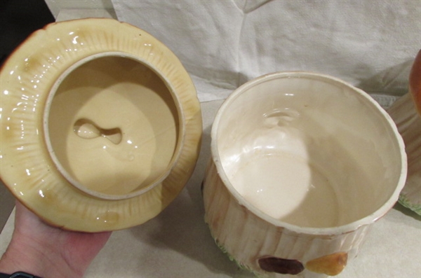MUSHROOM CANISTER SET WITH NAPKIN HOLDER, AND SOAP DISPENSER, SALT & PEPPER AND TOOTHPICK HOLDER