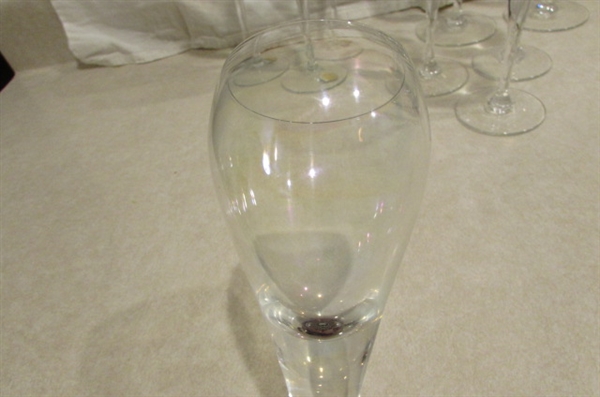 WINE BOTTLE WITH ACCESSORIES AND A VARIETY OF GLASSES