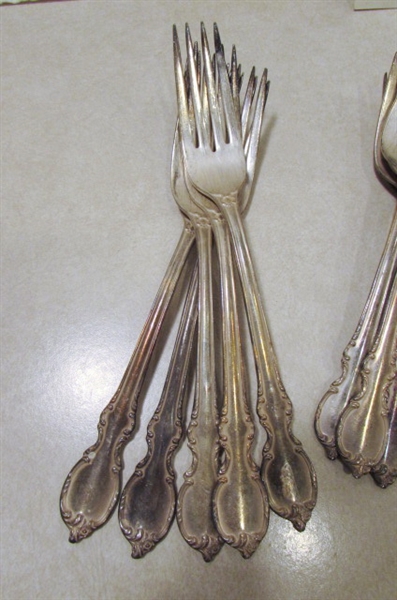 SILVERPLATE FLATWARE/UTENSILS/TRAYS & WINE GOBLETS