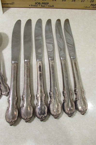 SILVERPLATE FLATWARE/UTENSILS/TRAYS & WINE GOBLETS