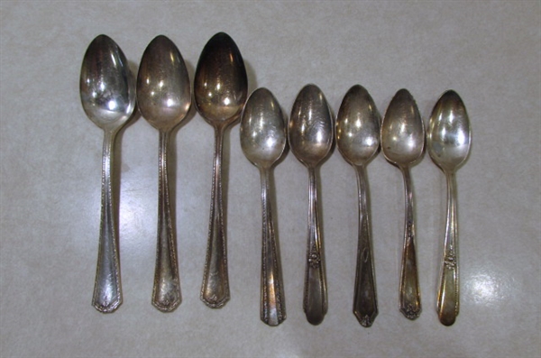 SILVERPLATE FLATWARE/UTENSILS/TRAYS & WINE GOBLETS