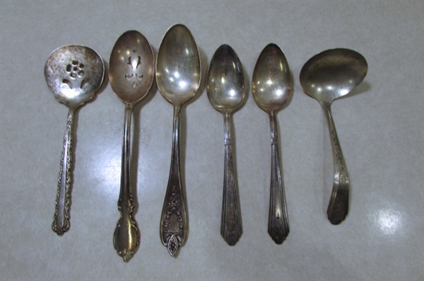 SILVERPLATE FLATWARE/UTENSILS/TRAYS & WINE GOBLETS