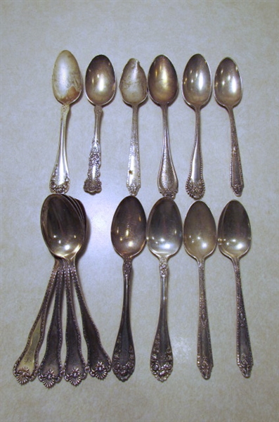 STERLING SILVER UTENSILS INCLUDING FORKS SPOONS KNIVES AND A SERVING SPATULA