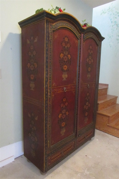 HAND PAINTED STORAGE CABINET