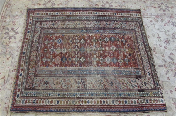 SMALL HANDWOVEN WOOL AREA RUG