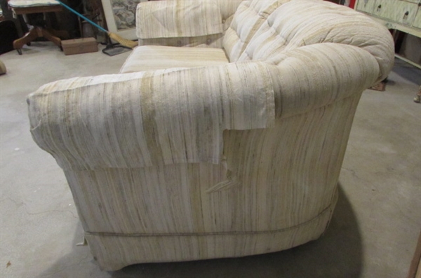 TAN FABRIC LOVESEAT