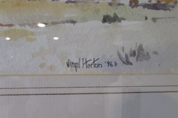 1996 PRINT MATTED IN GOLD TONE FRAME BY VIRGIL HARTON