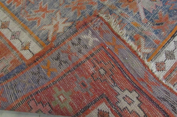 VINTAGE/ANTIQUE WOVEN WOOL THROW RUG