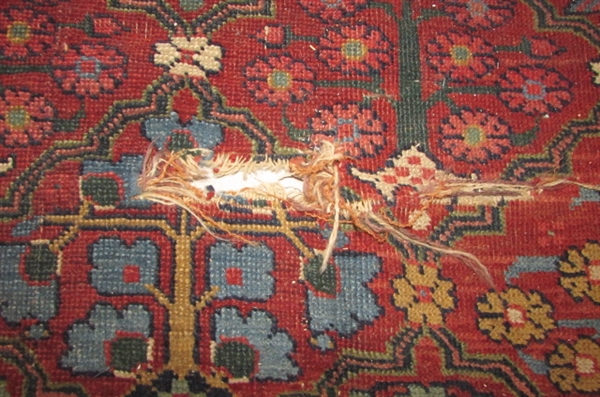 ANTIQUE PERSIAN WOOL RUG DATED PRIOR TO 1915 APPRAISAL FROM 1981