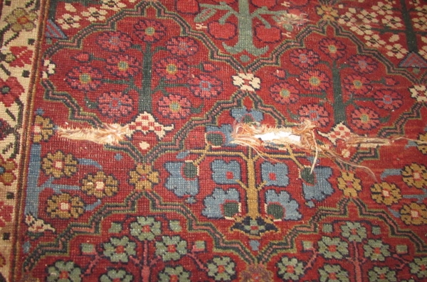 ANTIQUE PERSIAN WOOL RUG DATED PRIOR TO 1915 APPRAISAL FROM 1981