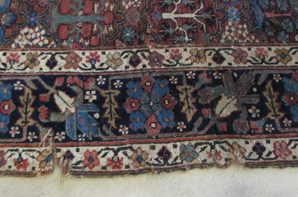 ANTIQUE PERSIAN WOOL RUG DATED PRIOR TO 1915 APPRAISAL FROM 1981