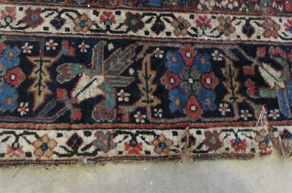 ANTIQUE PERSIAN WOOL RUG DATED PRIOR TO 1915 APPRAISAL FROM 1981