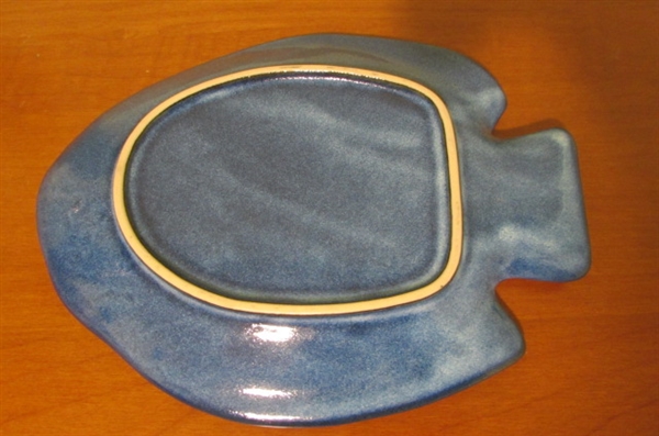 CERAMIC VASE AND DISH WITH CAST IRON FISH LOT