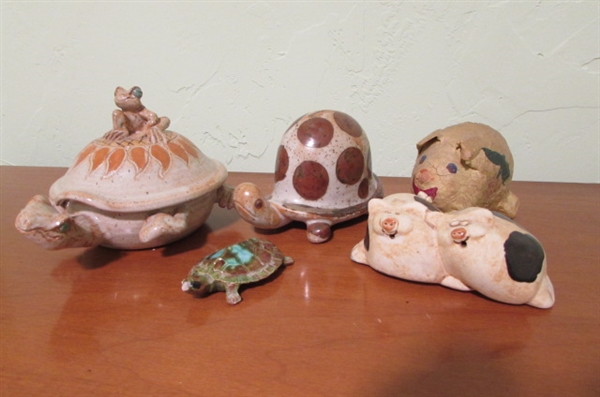 FROGS, TURTLES & MORE - TRINKET DECORATIONS AND BANKS