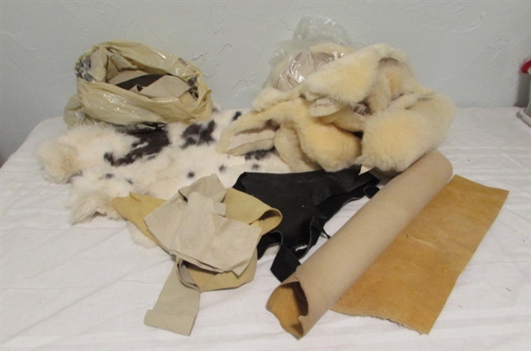 SHEEPSKINS AND LEATHER PIECES