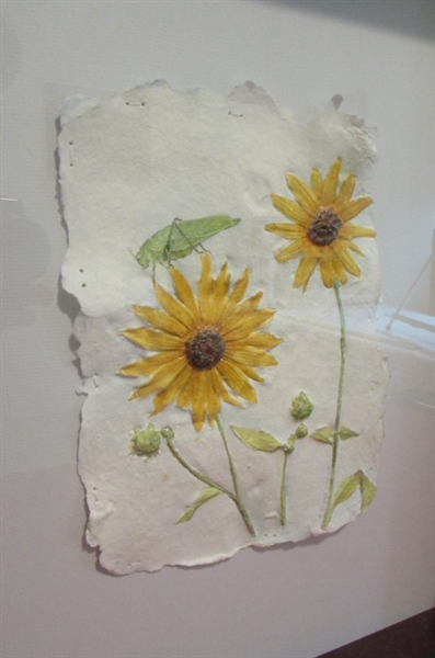 HAND PAINTED SUNFLOWER ART ON HANDMADE PAPER