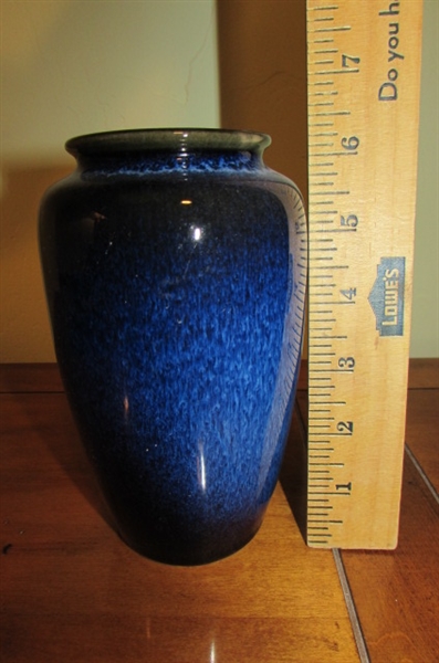 NICE GLAZED WALL TRAY AND BLUE VASE