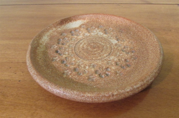 STONEWARE RICE CROCK GLAZED BREAD BOWL WITH COASTER/HOTPAD