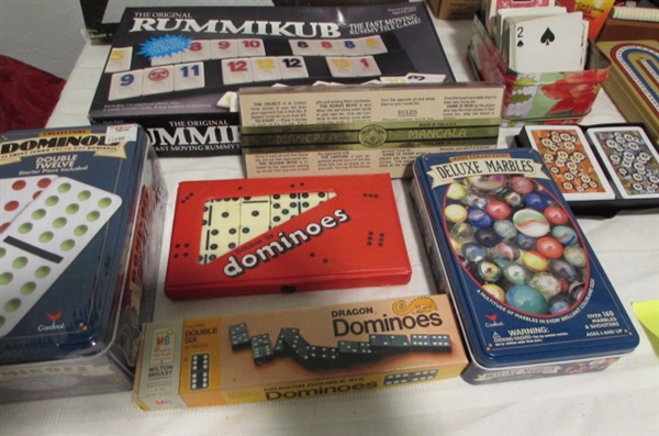 DOMINOES, CARDS, MARBLES AND MORE