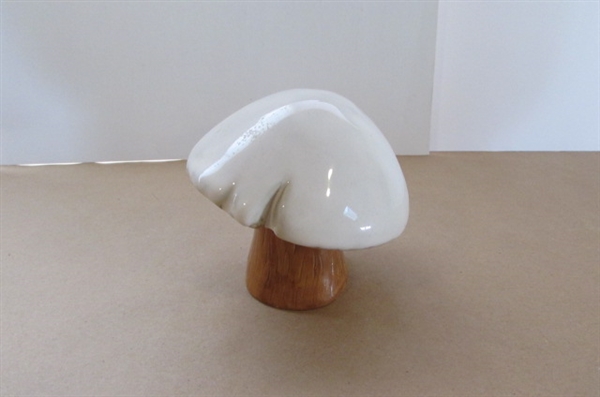 A VARIETY OF PORCELAIN, CEMENT, MARBLE MUSHROOMS