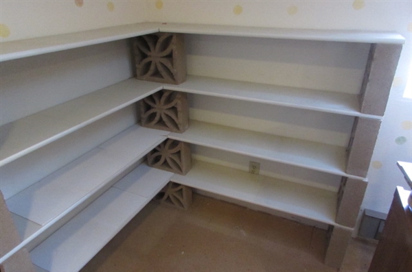 L SHAPED CORNER BRICK SHELVING