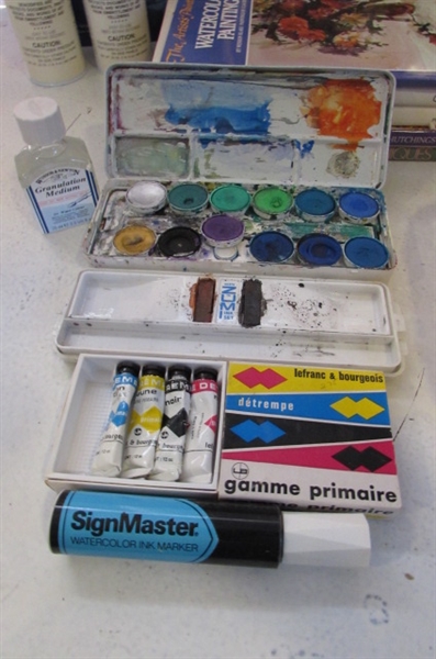 HOW TO WATERCOLOR BOOKS AND VARIOUS WATERCOLOR SUPPLIES