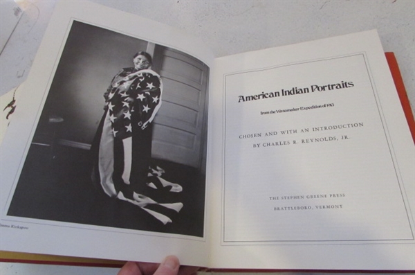 AMERICAN INDIAN ART, AND PORTRAIT BOOKS PLUS TRADITIONAL DRESS AND BASKETRY