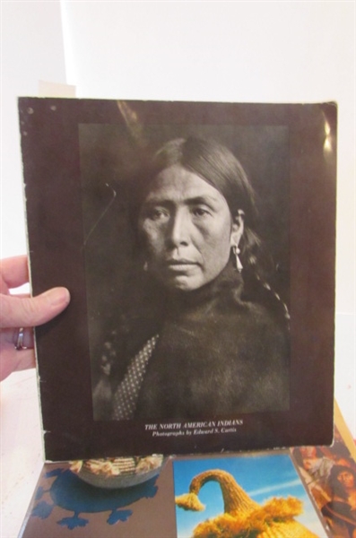 AMERICAN INDIAN ART, AND PORTRAIT BOOKS PLUS TRADITIONAL DRESS AND BASKETRY