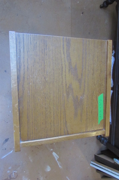 2 DRAWER OAK FILE CABINET WITH KEYS