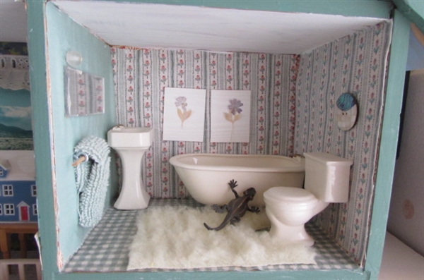 ADORABLE HANDMADE DOLL HOUSE WITH FURNITURE