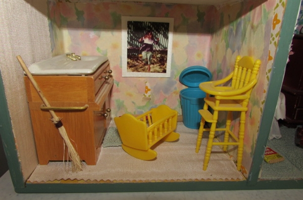 ADORABLE HANDMADE DOLL HOUSE WITH FURNITURE