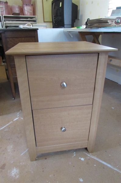 TWO DRAWER BROWN HANGING FILE CABINET