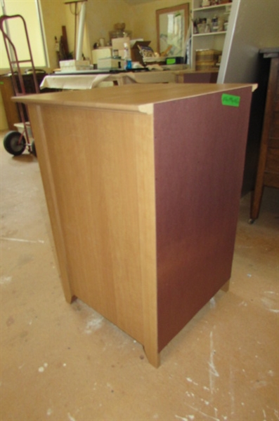 TWO DRAWER BROWN HANGING FILE CABINET