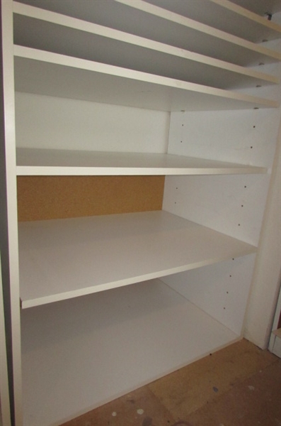 TALL WHITE BIN WITH HORIZON SHELVES