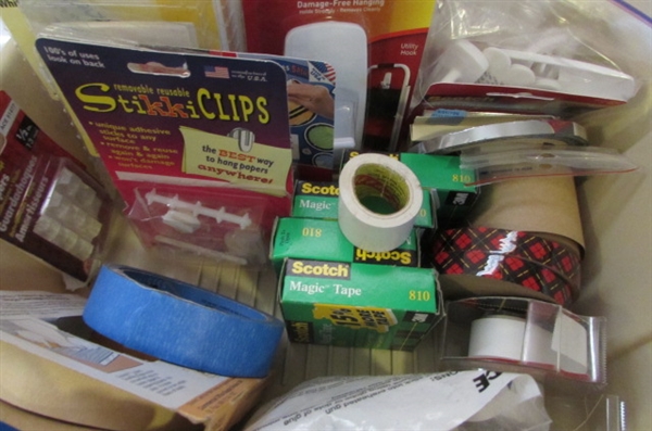 GLUE GUN, TAPE AND COMAND STICKER LOT