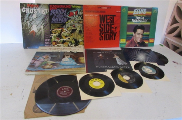 VINTAGE VINYL 45', 78's AND STEREO RECORDS: MUSICALS, HALLOWEEN & MORE.